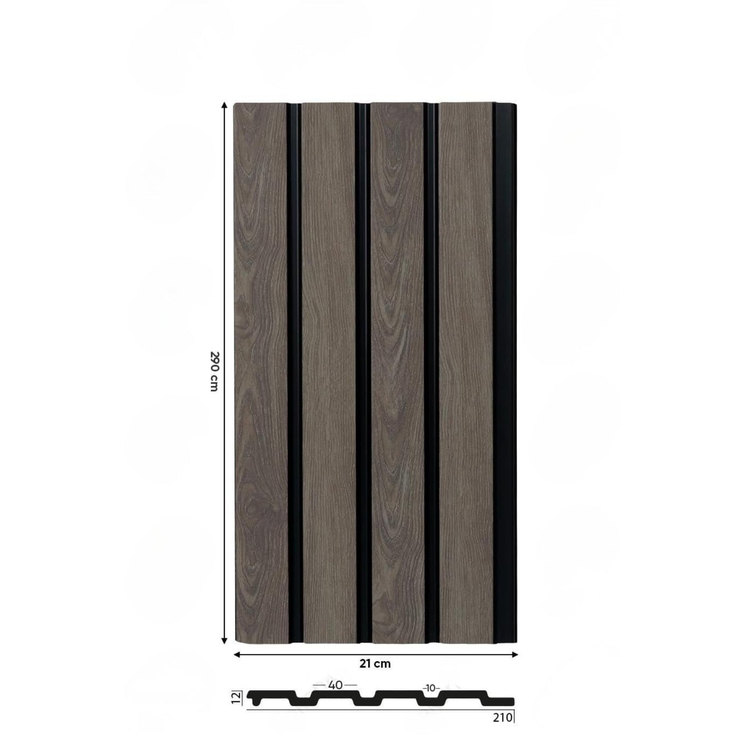 Polymer Slat Wall & Ceiling Panels 290cm, Wood-Effect Cladding