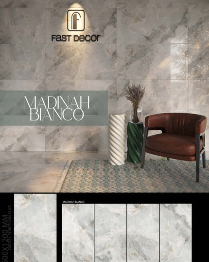 Tile for Wall - Ceramic - 600x1200x9mm - Victoria Silver