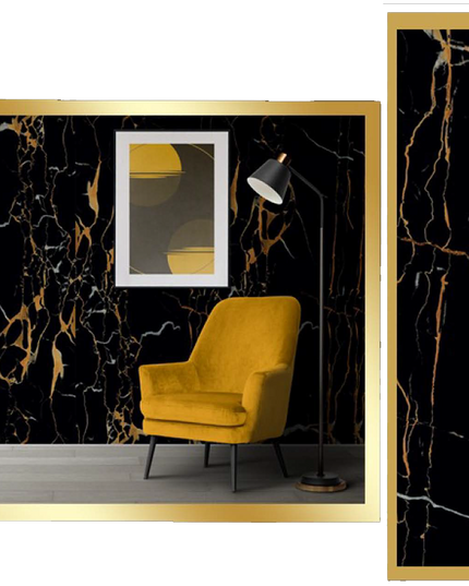 Marble Panels PVC  - GOLD BLACK