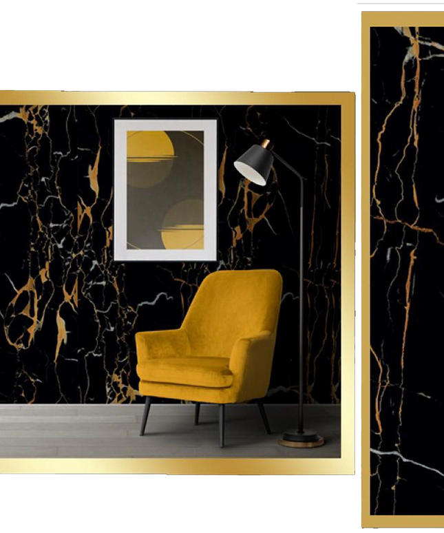 Marble Panels PVC  - GOLD BLACK