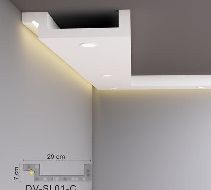 Decovision Xps Extruded Polystyrene Led Coving Cornice Molding Trim SL Series