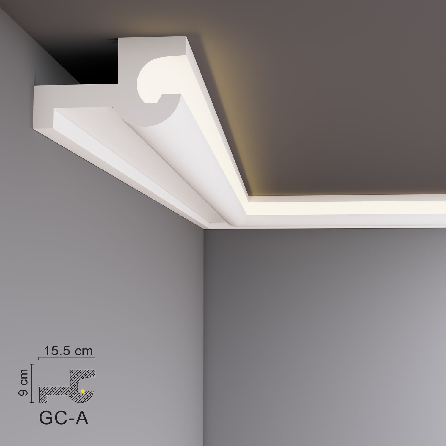 Decovision Xps Extruded Polystyrene Led Coving Cornice Molding Trim GC Series