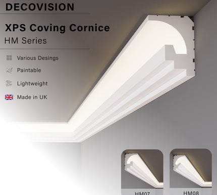 Decovision Xps Extruded Polystyrene Led Coving Cornice Molding Trim HM Series