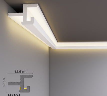 Decovision Xps Extruded Polystyrene Led Coving Cornice Molding Trim HM Series
