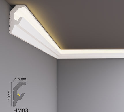 Decovision Xps Extruded Polystyrene Led Coving Cornice Molding Trim HM Series