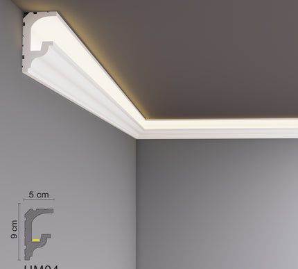 Decovision Xps Extruded Polystyrene Led Coving Cornice Molding Trim HM Series