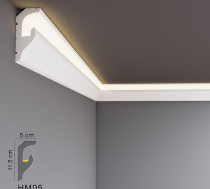 Decovision Xps Extruded Polystyrene Led Coving Cornice Molding Trim HM Series