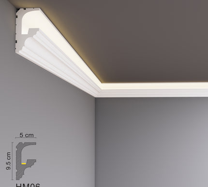 Decovision Xps Extruded Polystyrene Led Coving Cornice Molding Trim HM Series