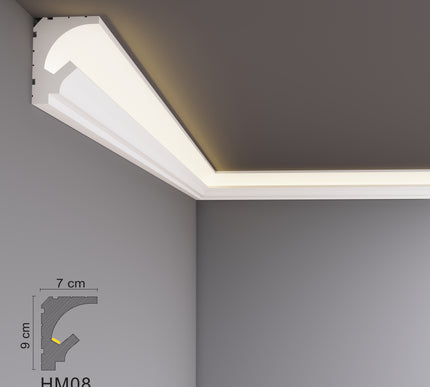 Decovision Xps Extruded Polystyrene Led Coving Cornice Molding Trim HM Series