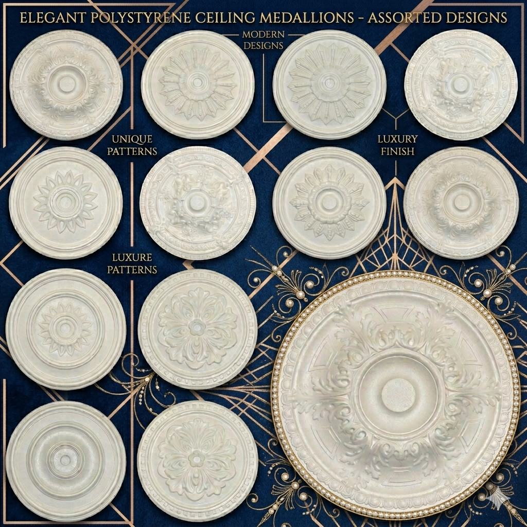 Polystyrene Ceiling Rose Paintable DIY Decorative Lightweight for Chandeliers