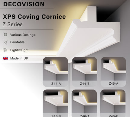 Decovision Xps Extruded Polystyrene Led Coving Cornice Molding Trim Z Series