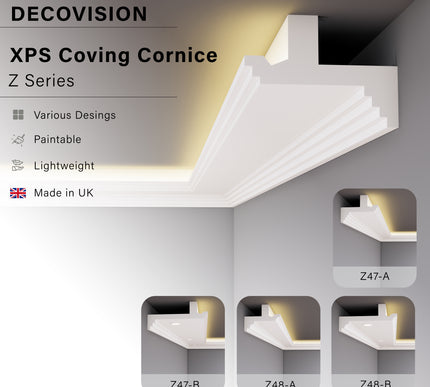 Decovision Xps Extruded Polystyrene Led Coving Cornice Molding Trim Z Series