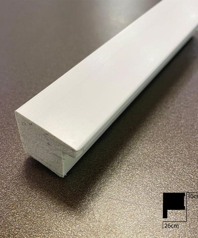 PAINTABLE PANELING CORNER END FOR WALL AND CEILING DECORATION - POLYMER RAW MATERIAL - DV120-D2KM 3cm