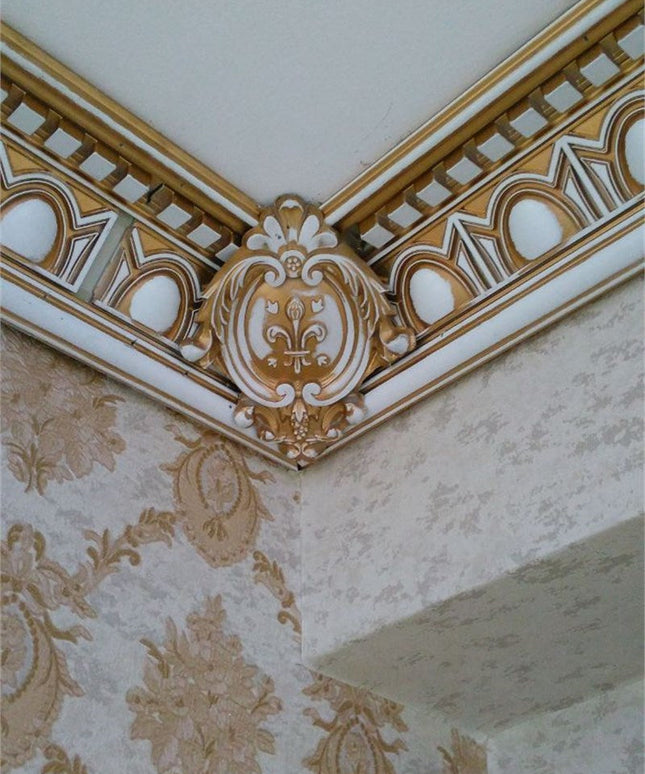 CORNER CEILING AND WALL MOTIF - POLYSTYRENE - DGM54-P- JOINT PATINA 17*13cm