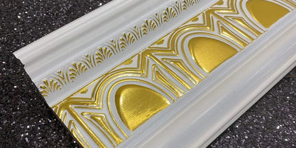 PALACE XPS COVING POLYURETHANE CORNICE MOLDING FINEST QUALITY - WHITE GOLD DA120-BA 12cm