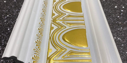 PALACE XPS COVING POLYURETHANE CORNICE MOLDING FINEST QUALITY - WHITE GOLD DA120-BA 12cm