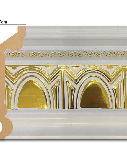 PALACE XPS COVING POLYURETHANE CORNICE MOLDING FINEST QUALITY - WHITE GOLD DA120-BA 12cm