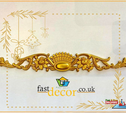 PALACE DOOR CROWN MOTIF - POLYSTYRENE - GOLDEN 34*5cm - DGM35-A
