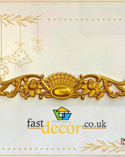 PALACE DOOR CROWN MOTIF - POLYSTYRENE - GOLDEN 34*5cm - DGM35-A