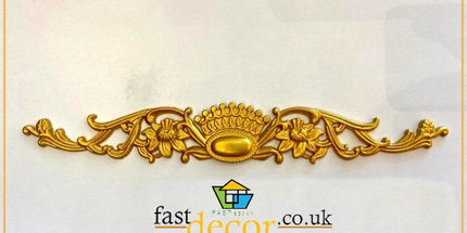 PALACE DOOR CROWN MOTIF - POLYSTYRENE - GOLDEN 34*5cm - DGM35-A