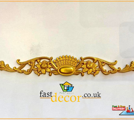 PALACE DOOR CROWN MOTIF - POLYSTYRENE - GOLDEN 34*5cm - DGM35-A