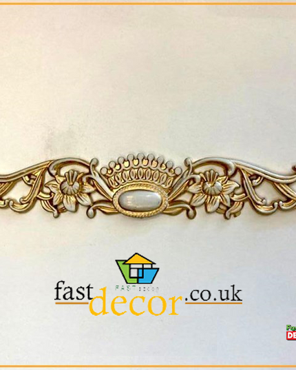 PALACE DOOR CROWN MOTIF - POLYSTYRENE - PATINA 34*5cm - DGM35-P