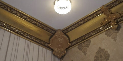 CORNER CEILING AND WALL MOTIF - POLYSTYRENE - DGM53-A - JOINT GOLD 13*13cm