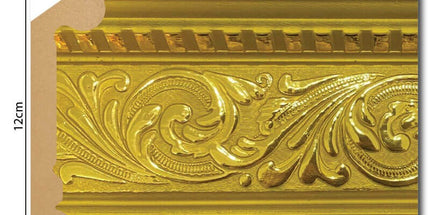 GOLD PALACE IVY COVING POLYURETHANE CORNICE MOLDING FINEST QUALITY - IVY GOLD DS120A 12cm