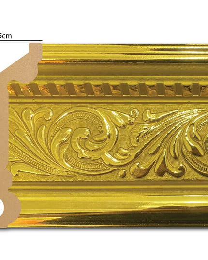 GOLD PALACE IVY COVING POLYURETHANE CORNICE MOLDING FINEST QUALITY - IVY GOLD DS120A 12cm