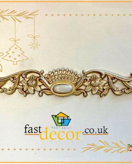 PALACE DOOR CROWN MOTIF - POLYSTYRENE - PATINA 34*5cm - DGM35-P