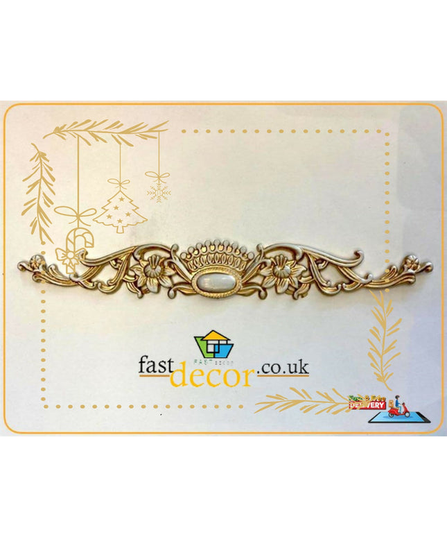 PALACE DOOR CROWN MOTIF - POLYSTYRENE - PATINA 34*5cm - DGM35-P