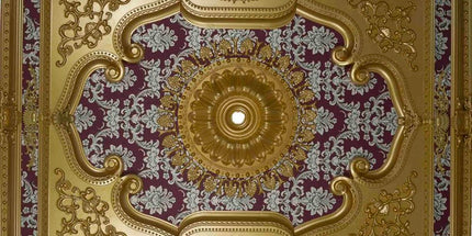 PALACE CEILING ROSE - POLYSTYRENE  - RECTANGULAR - DD120160-AB - ELEGANCE GOLD MAROON 120*160cm