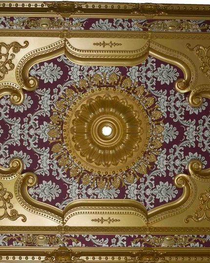 PALACE CEILING ROSE - POLYSTYRENE  - RECTANGULAR - DD120160-AB - ELEGANCE GOLD MAROON 120*160cm