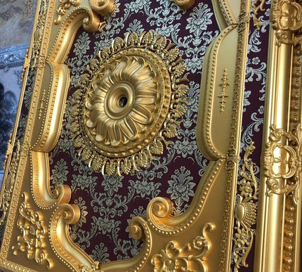 PALACE CEILING ROSE - POLYSTYRENE  - RECTANGULAR - DD120160-AB - ELEGANCE GOLD MAROON 120*160cm