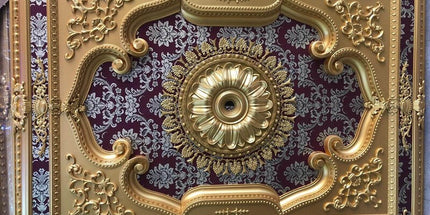 PALACE CEILING ROSE - POLYSTYRENE  - RECTANGULAR - DD120160-AB - ELEGANCE GOLD MAROON 120*160cm