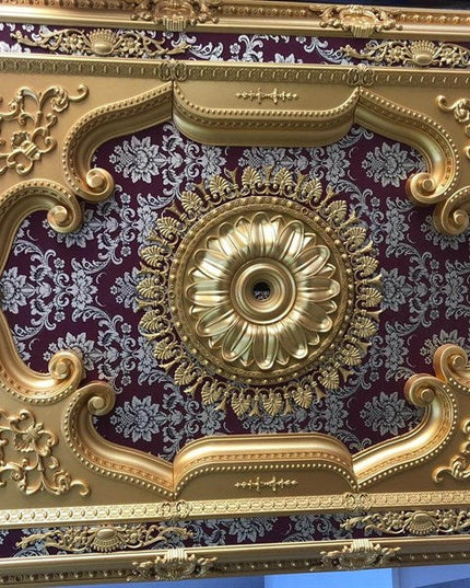 PALACE CEILING ROSE - POLYSTYRENE  - RECTANGULAR - DD120160-AB - ELEGANCE GOLD MAROON 120*160cm