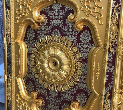 PALACE CEILING ROSE - POLYSTYRENE  - RECTANGULAR - DD120160-AB - ELEGANCE GOLD MAROON 120*160cm