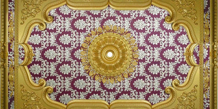 PALACE CEILING ROSE - POLYSTYRENE - RECTANGULAR -  DD140200-AB - ELEGANCE GOLD MAROON 140*200cm