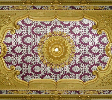 PALACE CEILING ROSE - POLYSTYRENE - RECTANGULAR -  DD140200-AB - ELEGANCE GOLD MAROON 140*200cm