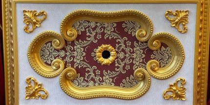 PALACE CEILING ROSE - POLYSTYRENE  - RECTANGULAR - DD6090-AB - GOLD MAROON 60*90cm