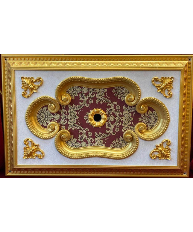 PALACE CEILING ROSE - POLYSTYRENE  - RECTANGULAR - DD6090-AB - GOLD MAROON 60*90cm
