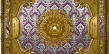PALACE CEILING ROSE - POLYSTYRENE - SQUARE- DK150-AB -  GOLD MAROON 150*150cm