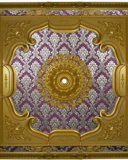 PALACE CEILING ROSE - POLYSTYRENE - SQUARE- DK150-AB -  GOLD MAROON 150*150cm