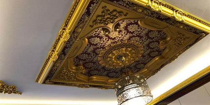 PALACE CEILING ROSE - POLYSTYRENE - SQUARE- DK150-AB -  GOLD MAROON 150*150cm