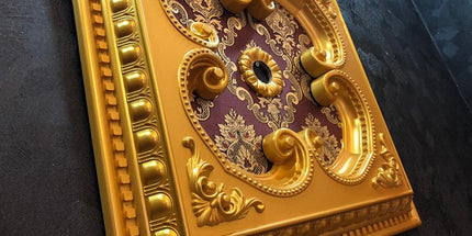 PALACE CEILING ROSE - POLYSTYRENE - SQUARE - DK60-AB - GOLD MAROON 60*60cm