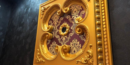 PALACE CEILING ROSE - POLYSTYRENE - SQUARE - DK60-AB - GOLD MAROON 60*60cm