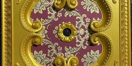 PALACE CEILING ROSE - POLYSTYRENE - SQUARE - DK60-AB - GOLD MAROON 60*60cm