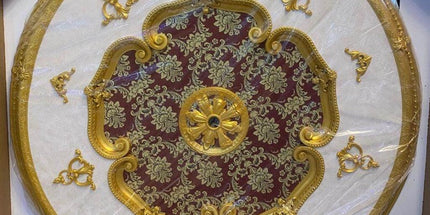 PALACE CEILING ROSE - POLYSTYRENE - DO150-AB - CIRCULAR GOLD MAROON 150cm