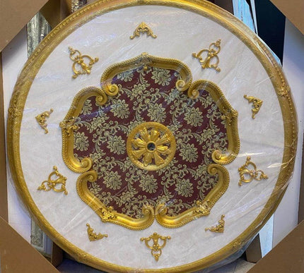 PALACE CEILING ROSE - POLYSTYRENE - DO150-AB - CIRCULAR GOLD MAROON 150cm