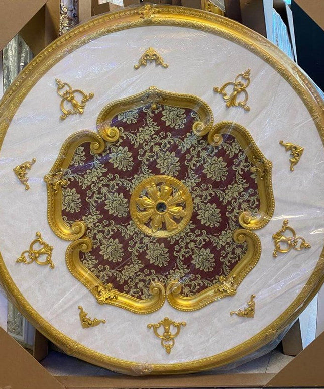 PALACE CEILING ROSE - POLYSTYRENE - DO150-AB - CIRCULAR GOLD MAROON 150cm